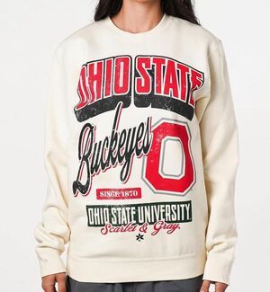 The Wild Collective Unisex Ohio State Vintage Graphic Crew Fleece Size L NWT